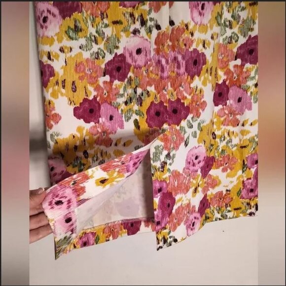 NWT Cleo Cotton Prom Floral Mini Dress Fully Lined Ruched Waist Sleeveless - Picture 10 of 16